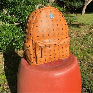 Tan MCM backpack